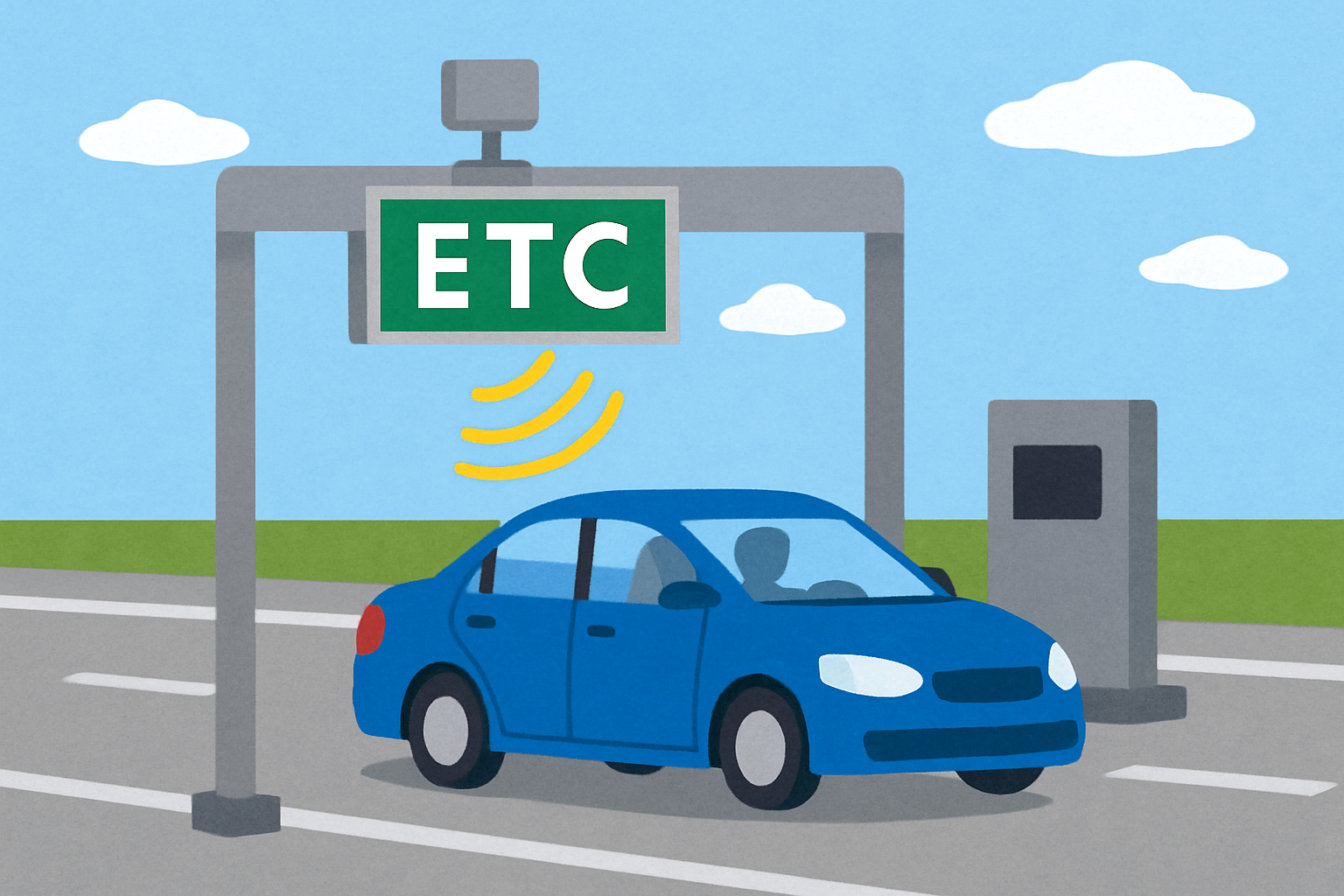 Electronic toll collection system in use
